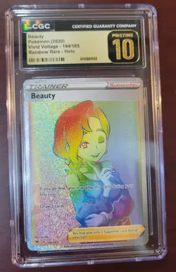 CGC 10 PRISTINE Pokemon #194 FULL ART BEAUTY VIVID VOLTAGE SECRET RARE - Image 1