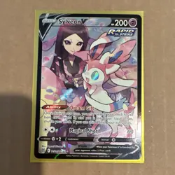 Pokemon Sylveon V Ultra Rare Rapid Strike Full Art Holo TG14/TG30 200 HP Swsh09 - Image 2