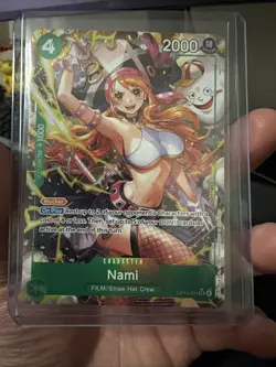 English One Piece Nami Alt Art OP14-031 The Azure Sea's Seven NM - Image 1