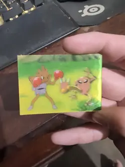 Hitmonchan Hitmonlee Japanese Lenticular 3D Card Meiji Nintendo Pokemon 8564 - Image 1