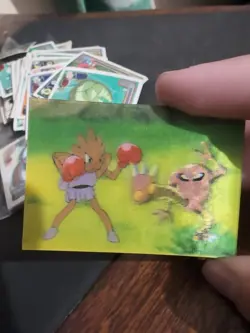 Hitmonchan Hitmonlee Japanese Lenticular 3D Card Meiji Nintendo Pokemon 8564 - Image 2