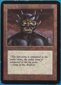 Obsianus Golem Alpha PLD Artifact Uncommon MAGIC MTG CARD (ID# 497343) ABUGames - Image 1