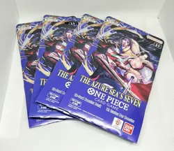 🌊 Bandai Namco One Piece Azure Sea's Seven 4 Booster Packs English 12 Cards - Image 1