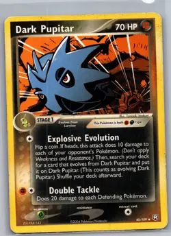 Dark Pupitar 40/109 Non Holo Team Rocket Returns - Pokemon Card - MP - Image 1