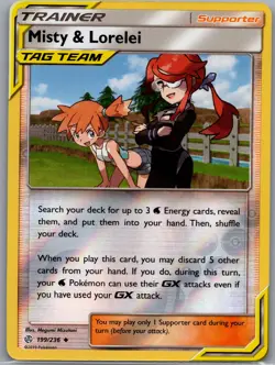 Misty & Lorelei 199/236 Reverse Holo SM - Cosmic Eclipse - Pokemon Card - NM - Image 1