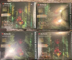 4 WOTC MTG LOTR Tales of Middle-earth Collector Booster Pack - 15 Cards - Image 1