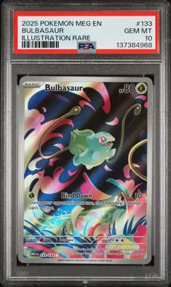 Pokemon Bulbasaur 133/132 Me01 Mega Evolution Illustration Rare Holo PSA 10 - Image 1