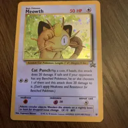Pokemon TCG Meowth Black Star Promos Holo 10 Heavy Play - Image 1