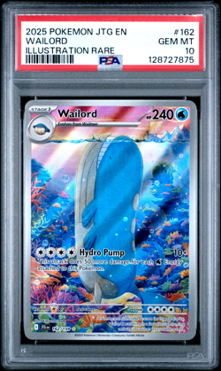 PSA 10 GEM 2025 Pokemon Journey Together Wailord Illustration Rare 162/159 - Image 1