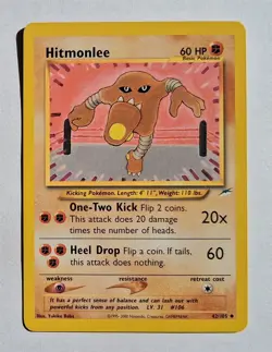 Pokemon - Hitmonlee - Neo Destiny 42/105 - Uncommon - NM - Image 1