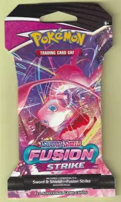 Pokemon "Fusion Strike " 10-Card Sealed Sleeved Booster (Mew) X1 - Image 1