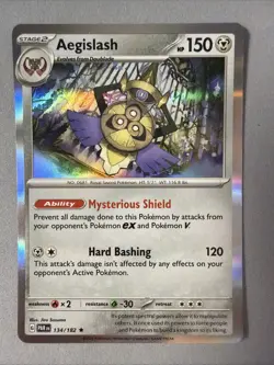 Pokemon TCG * Paradox Rift * 134/182 Aegislash Holo Rare * FRESH PK - Image 1