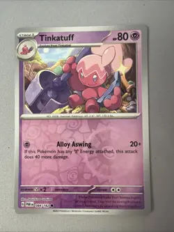 Pokemon TCG * Paradox Rift * 84/182 Tinkatuff REVERSE HOLO Common * FRESH PK - Image 1