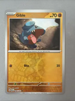 Pokemon TCG * Paradox Rift * 94/182 Gible REVERSE HOLO Common * FRESH PK - Image 1