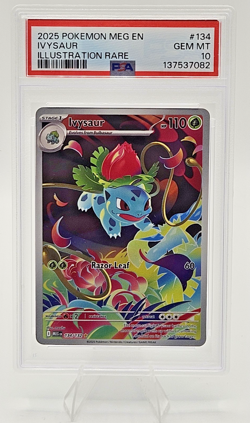 2025 POKEMON MEG EN-MEGA EVOLUTION ILLUSTRATION RARE #134 IVYSAUR PSA 10 - Image 1