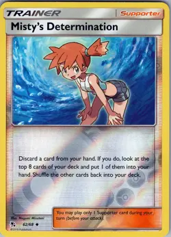 Misty's Determination 62/68 Uncommon - Pokemon Hidden Fates - Reverse Holo (NM) - Image 1