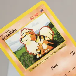 Pokemon TCG - Growlithe 28/102 Base Set Uncommon Shadowless WOTC 1999 - NM - Image 1