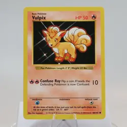 Pokemon TCG - Vulpix 68/102 Base Set Common Shadowless WOTC 1999 - NM - Image 2