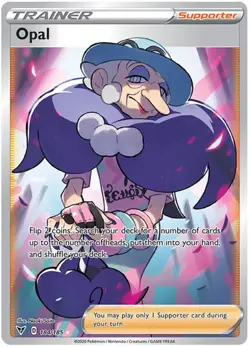 Pokemon Opal Swsh04 Vivid Voltage 184/185 Ultra Rare Full Art Holo Supporter NM - Image 1