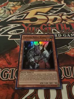 yugioh- Fiendish Rhino Warrior OTS Pack 2 Super Rare NM - Image 2