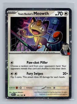 Team Rocket's Meowth (Cosmos Holo) Holo Common Miscellaneous Cards & Products MC - Image 1