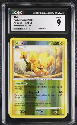 CGC 9 MINT Shinx 2009 Arceus SH12 Reverse Holo Pokemon Card - Image 1