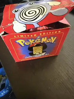 1999 Pokemon 23K Gold Plated Poliwhirl Card w/ Pokeball & Box Sealed - Image 1