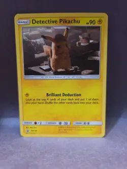Detective Pikachu SM194 Sun Moon Black Star Promo Holo Rare Pokemon TCG Card LP - Image 1
