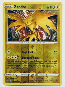 Zapdos 048/185 Vivid Voltage Reverse Holo Rare Pokemon Card NEAR MINT - Image 1