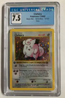 Pokemon CGC Graded 7.5 Clefairy 5/102 Holo 1st Edition Holo - Image 1