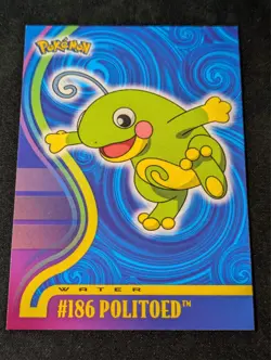 Pokemon Topps Johto Series 1 Politoed #186 - blue label, non-holo - Image 1
