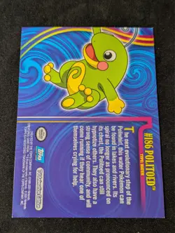 Pokemon Topps Johto Series 1 Politoed #186 - blue label, non-holo - Image 2