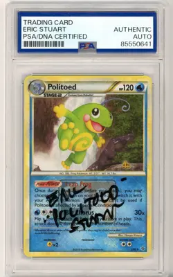 PSA Signed Eric Stuart Pokemon TCG Politoed League Promo 007/095 Reverse Holo - Image 1