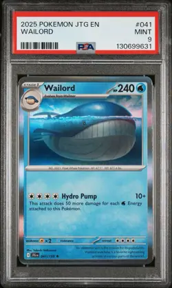 2025 POKEMON JTG EN-JOURNEY TOGETHER #041 WAILORD HOLO PSA 9 - Image 1
