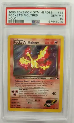 2000 POKEMON GYM HEROES #12 ROCKET'S MOLTRES PSA 10 - Image 1
