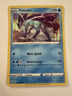 Pokemon Suicune 120 HP Holo Rare Swsh03 Darkness Ablaze 037/189 Aurora Loop - Image 1