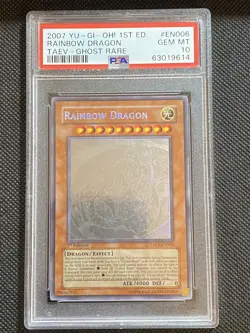 YuGiOh! - Rainbow Dragon TAEV-EN006 Ghost Rare 1st Edition PSA 10 GEM MT - Image 1