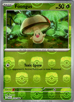 Foongus (Master Ball Pattern) SV: Black Bolt 010/086 NM | Pokemon TCG Card - Image 1