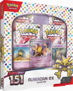 Pokemon Scarlet & Violet 151 Alakazam ex Box 3 Promo Cards 4 Booster Packs - Image 1