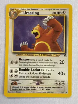 Ursaring 34/75 Neo Discovery Regular Rare Vintage Pokemon Card - Image 2