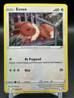 Pokemon TCG Cards Eevee SWSH175 Black Star Promo Holo NM-M - Image 1
