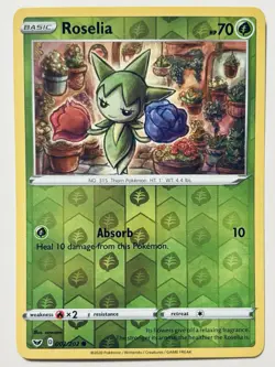 Roselia 002/202 Sword & Shield Reverse Holo Common Pokemon Card NEAR MINT - Image 1