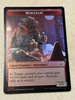 mtg foil token Scorpion Dragon//Mercenary, 0011/0010 Outlaws of Thunder Junction - Image 2