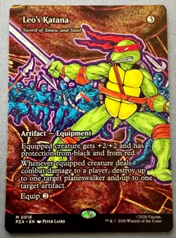 Leo's Katana #0018 [Borderless] Non-Foil - MTG TMNT PZA - NEAR MINT - Image 1