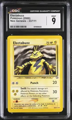 Electabuzz CGC 9 Mint #33/111 Neo Genesis 2000 Vintage Pokemon Card - Image 1