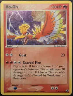 Ho-Oh 27/115☆ Holo LP 2005 Pokemon Card w/ Rare Secret Teams Protective Sleeve - Image 1