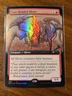 Two-Headed Sliver (NM Near Mint FOIL) Extended Full Art - Secret Lair MTG Magic - Image 1