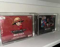 One Piece English OP-09 & OP-13 Booster Box LOT (2) Sealed (With Acrylic Cases) - Image 1