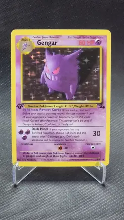 Pokemon Gengar Holo Rare 1st Edition Fossil 5/62 Psychic 80HP Card - Image 1