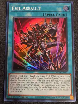 Yu-Gi-Oh! Evil Assault - SUDA - EN052 - Supreme Darkness - Super Rare 1st Ed. NM - Image 1